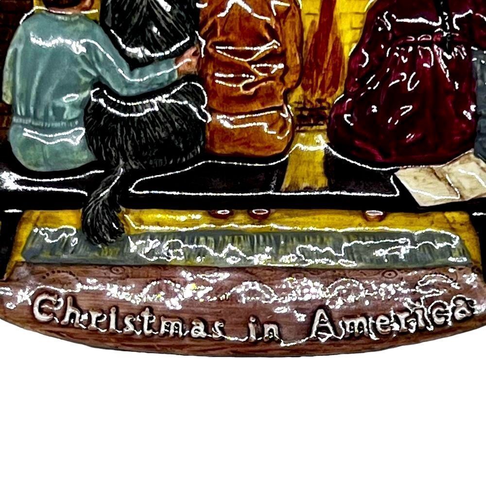 Royal Doulton Christmas in America Collectible Plate Wall Art Family Fireplace - Picture 2 of 8